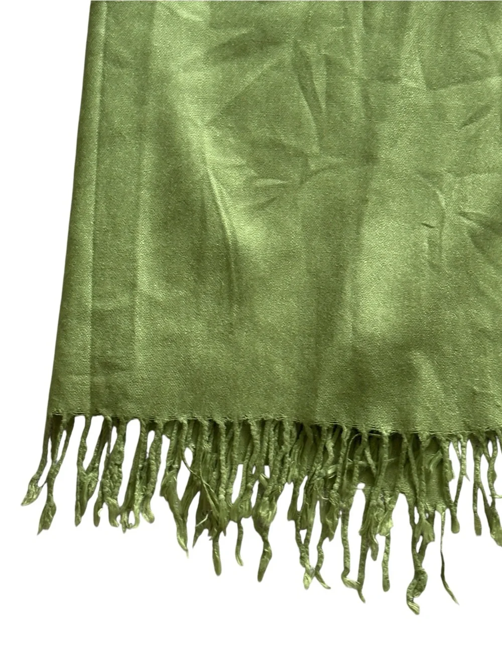 Solid Lime Green Fringe Classic Wrap Shawl Scarf